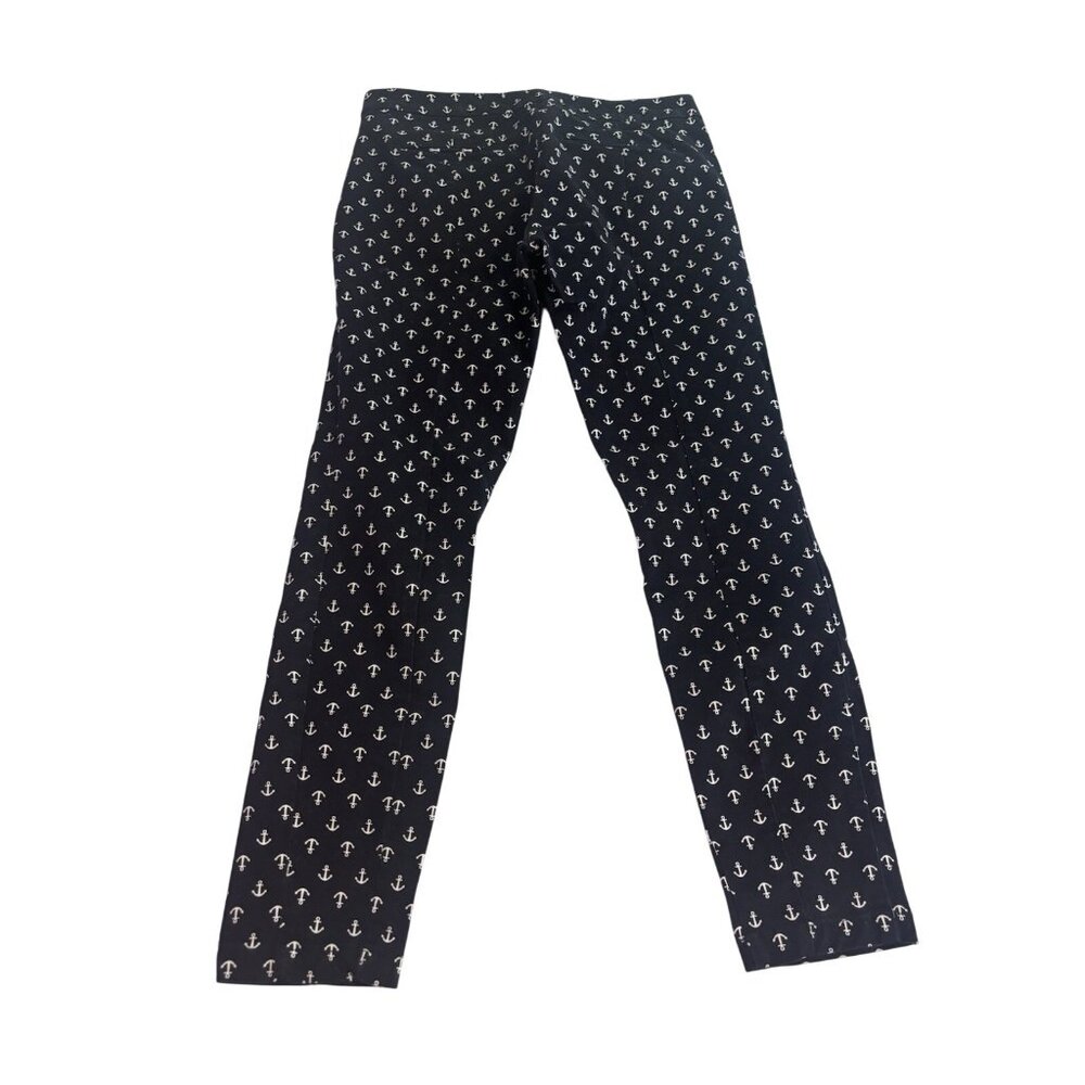 Gap Khakis Super Skinny Anchor Print Black Pants WomenS Size 06